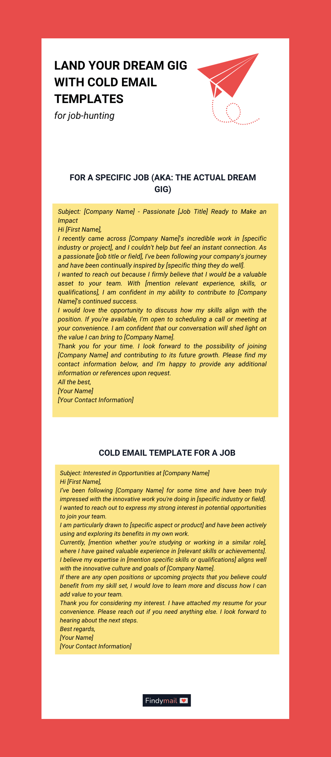 Cold Email Template for a Specific Job (AKA: The Actual Dream Gig)