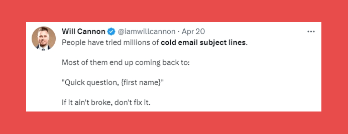 Step #2: Write a Killer Cold Email Subject Line