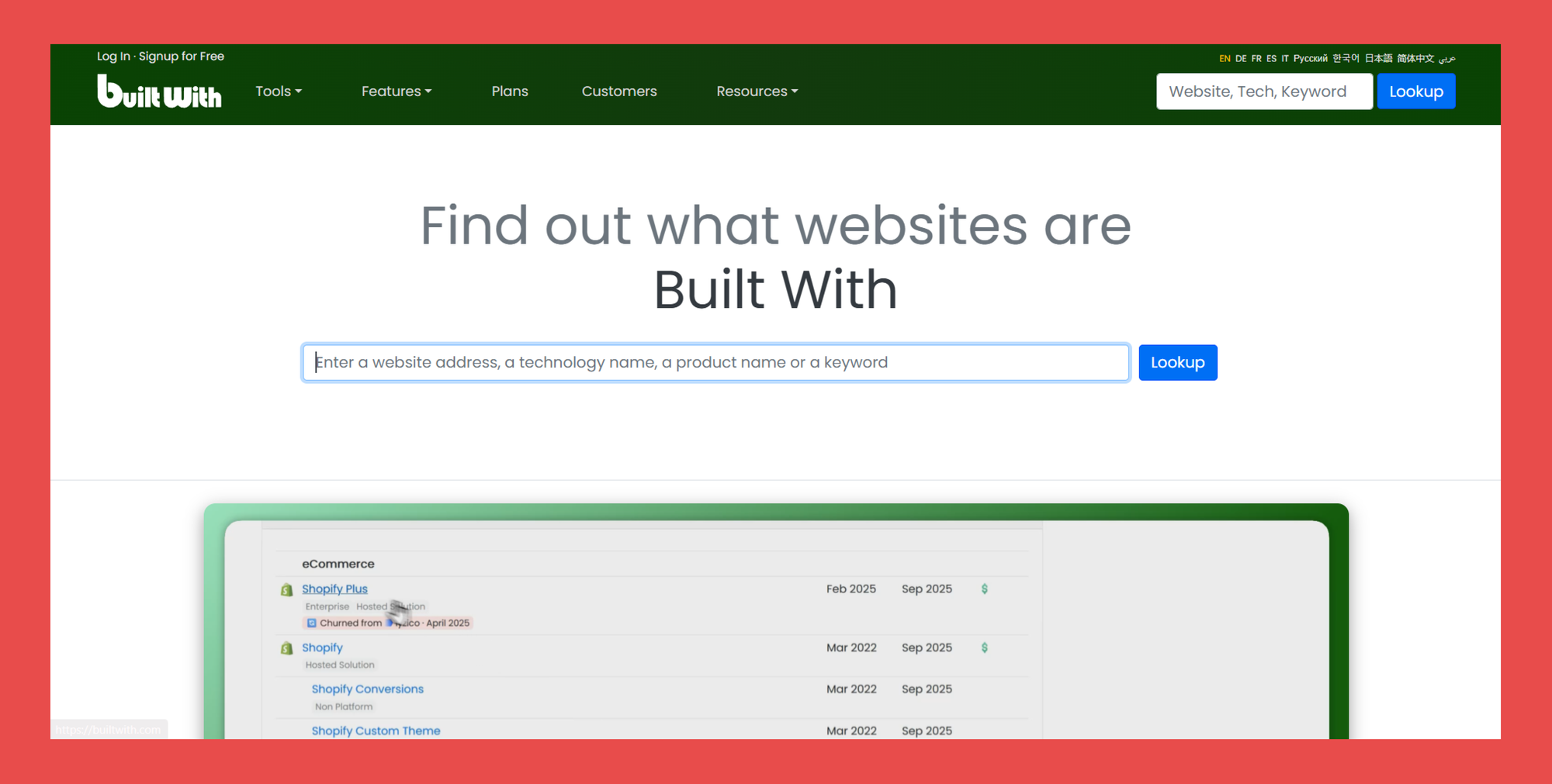 BuiltWith for Zoho CRM Technographic Enrichment