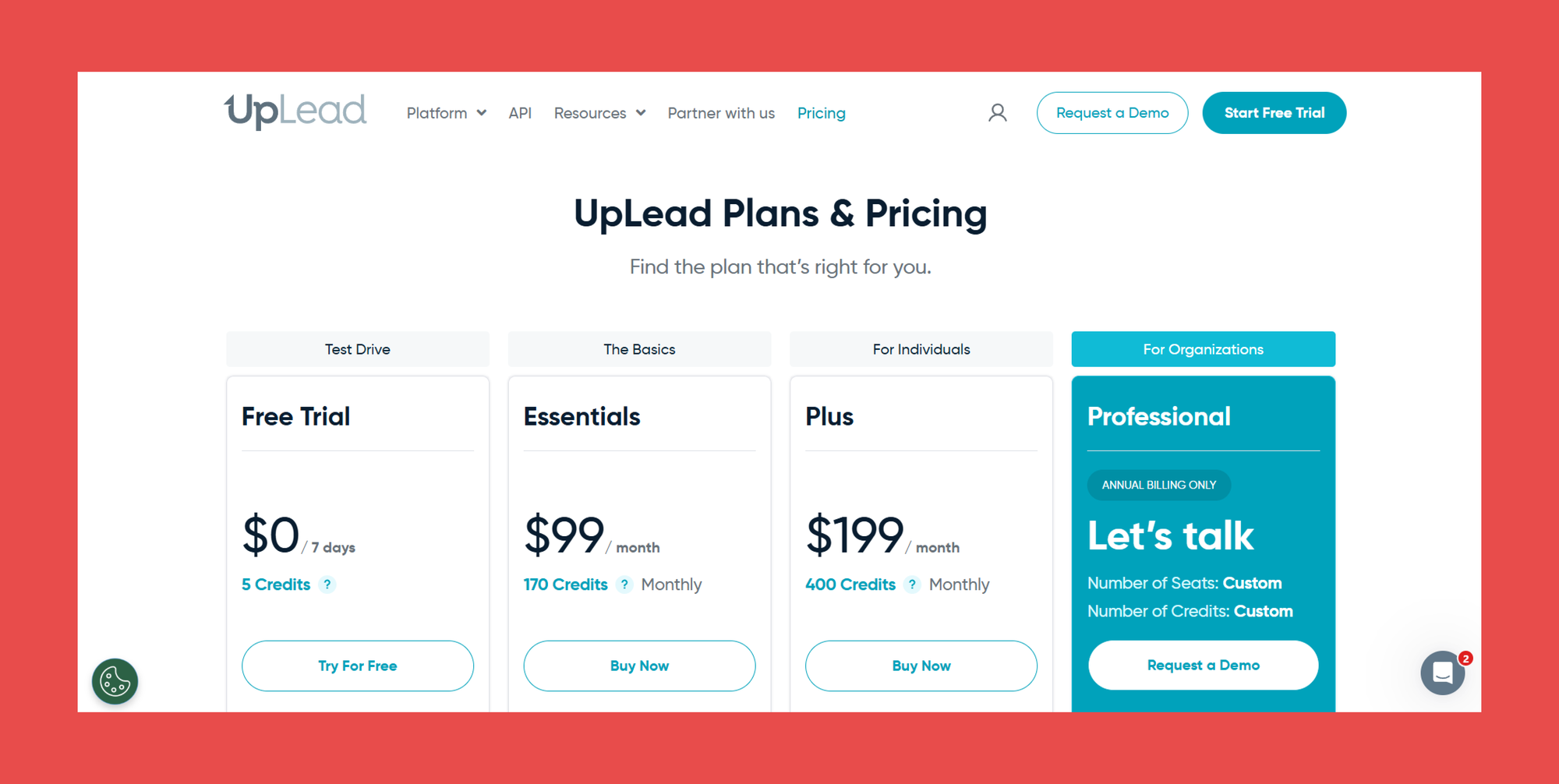 UpLead Pricing