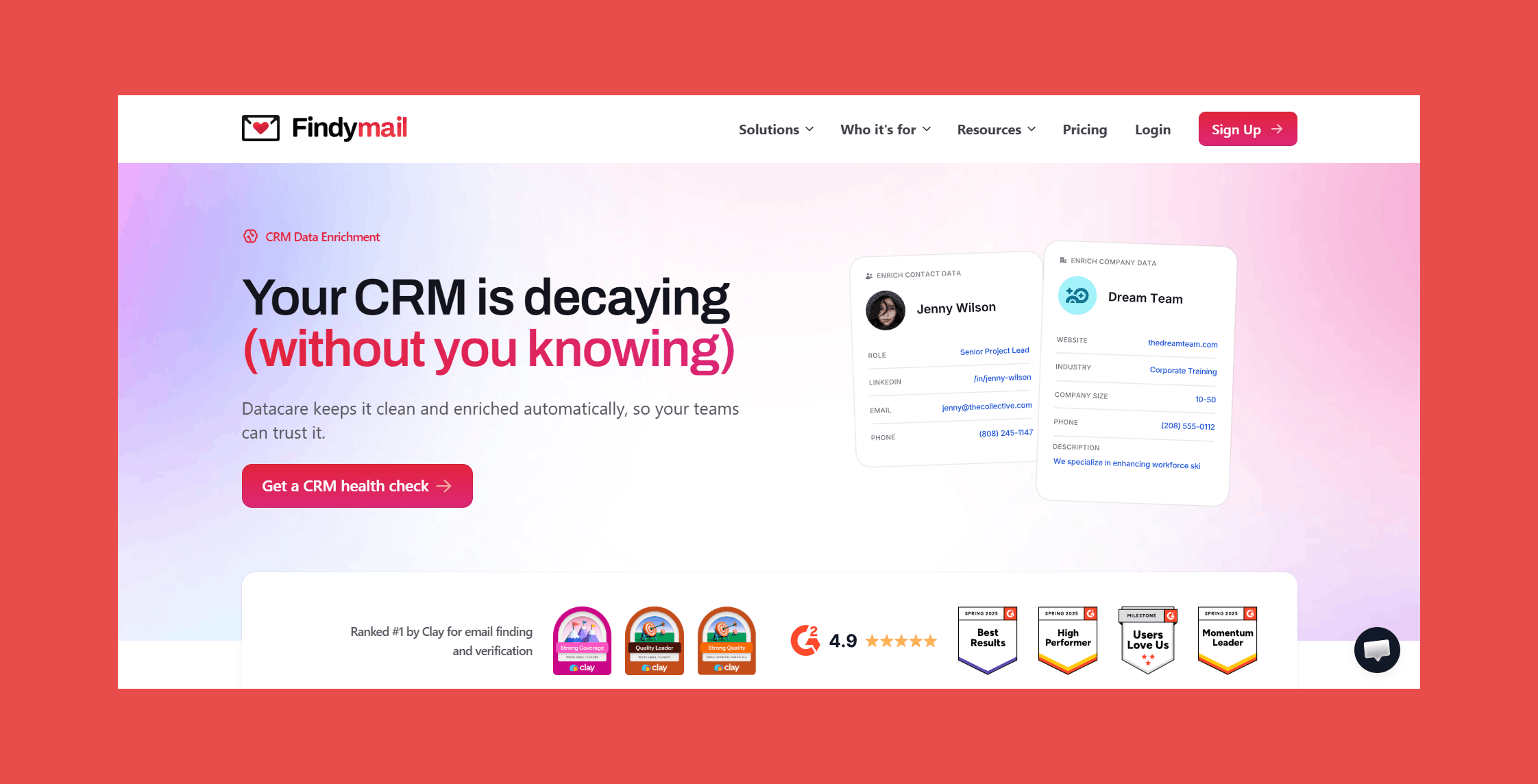 Findymail CRM Datacare