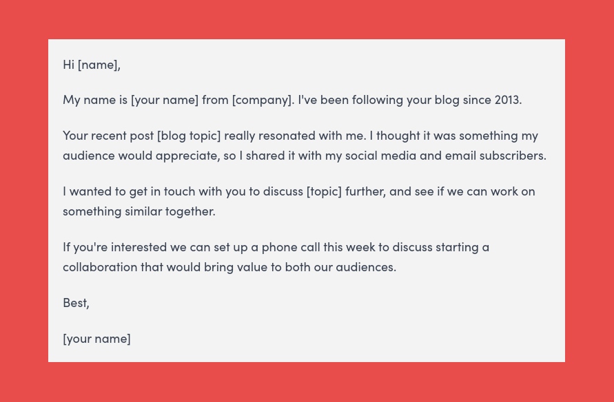 Influencer Outreach Email