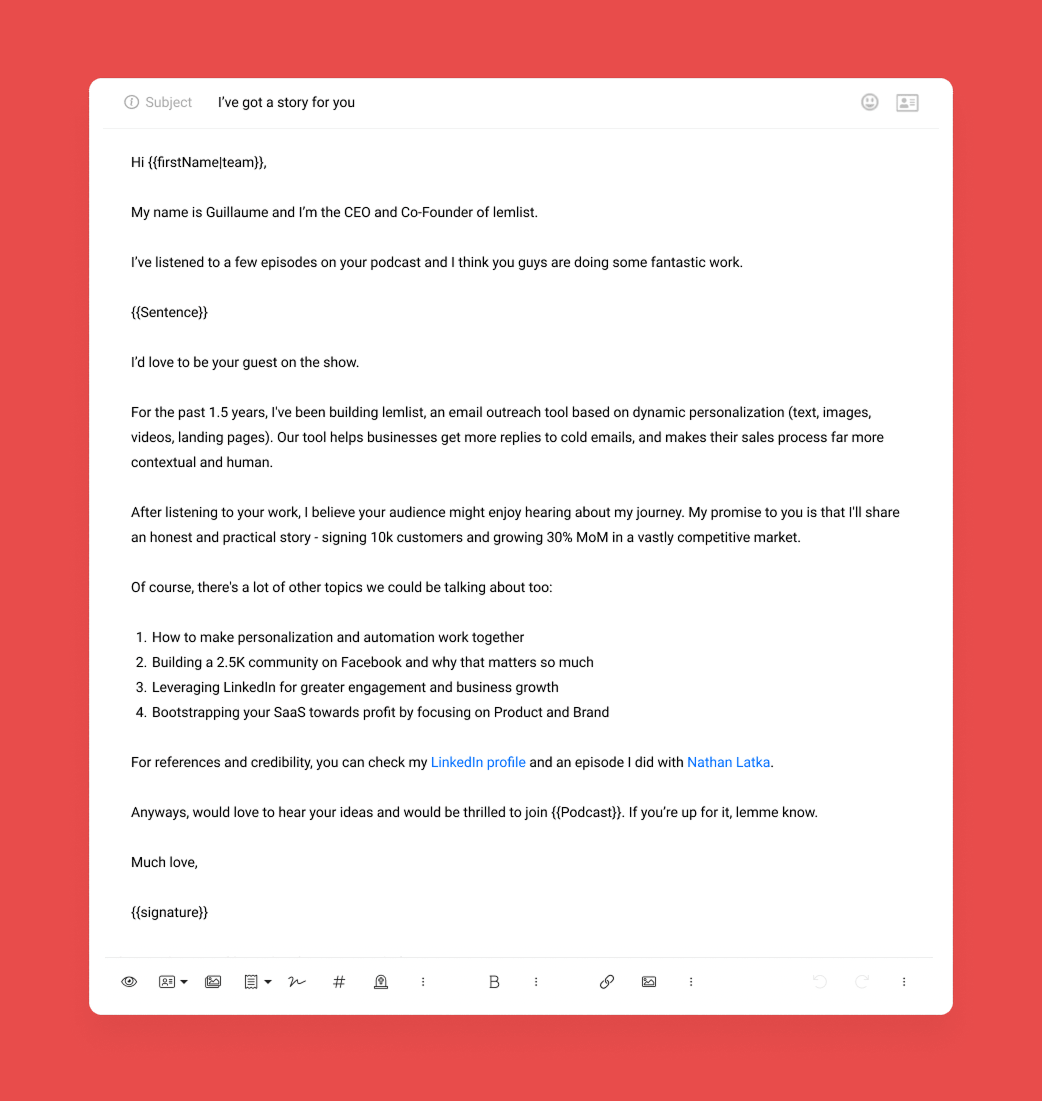 Podcast Outreach Email