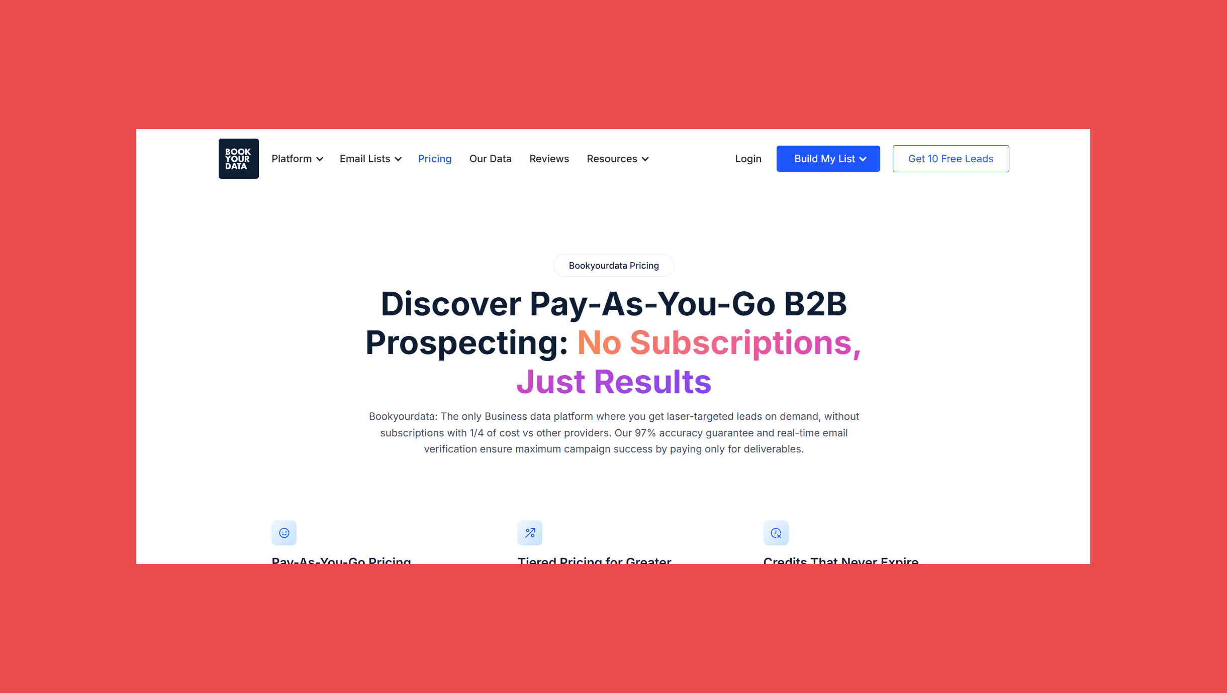 Bookyourdata Pricing