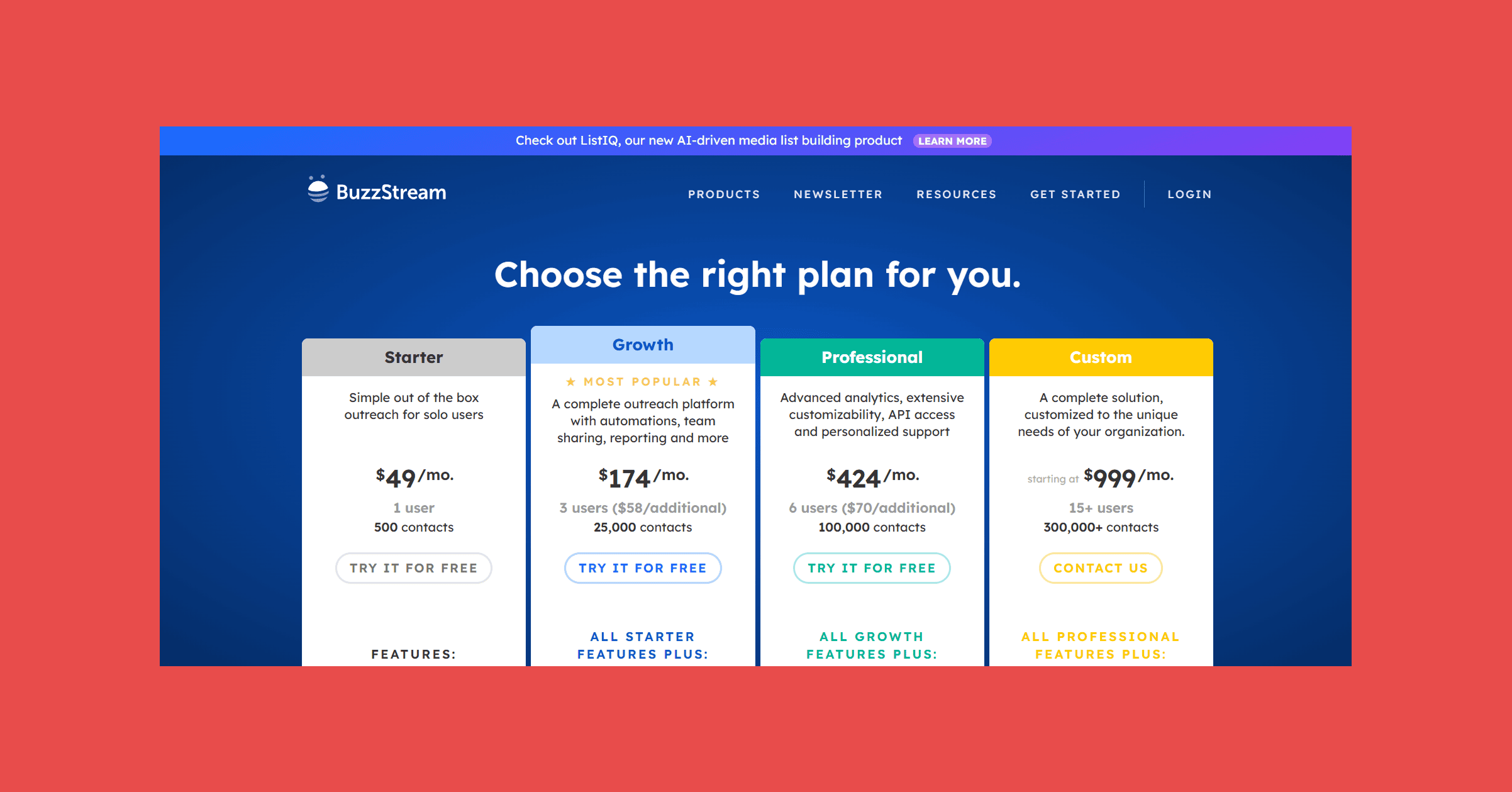 BuzzStream Pricing