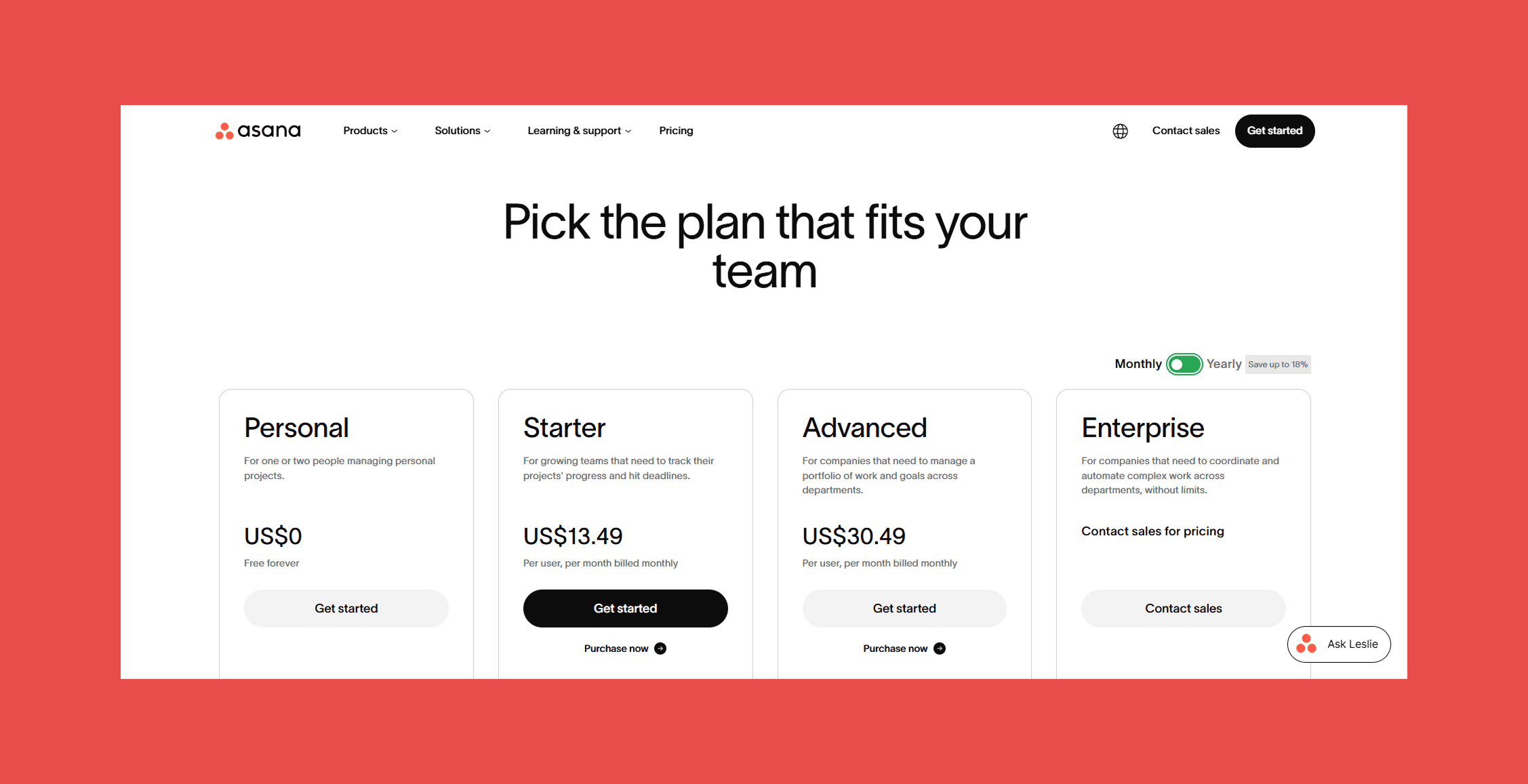 Asana Pricing