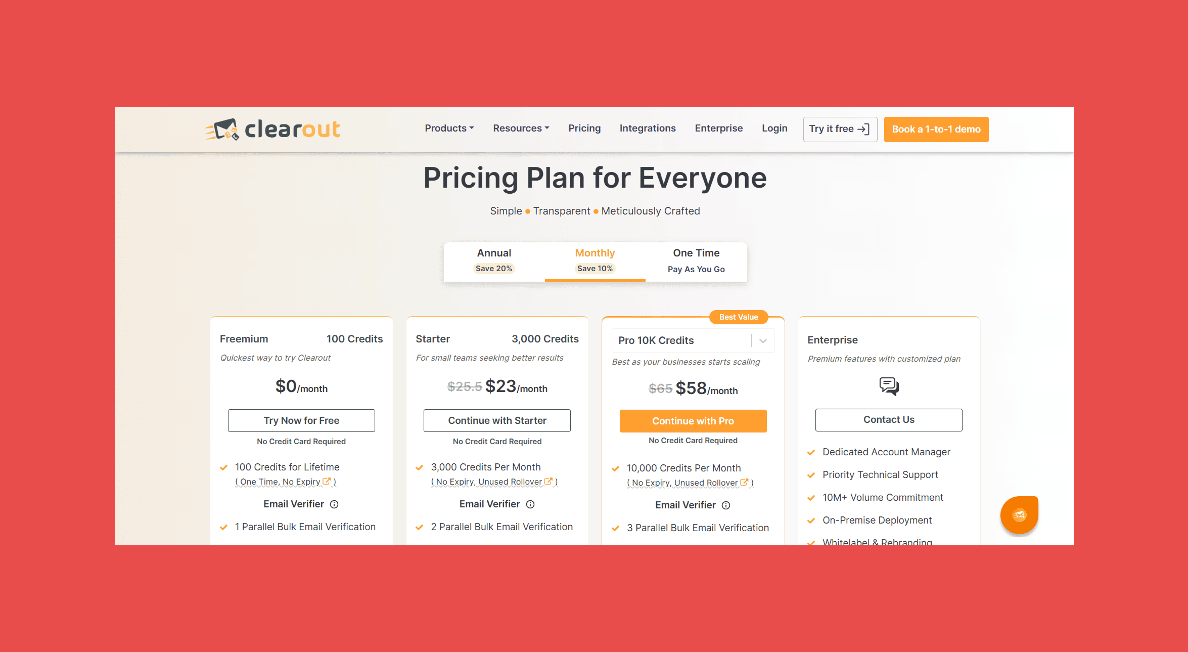Clearout Pricing