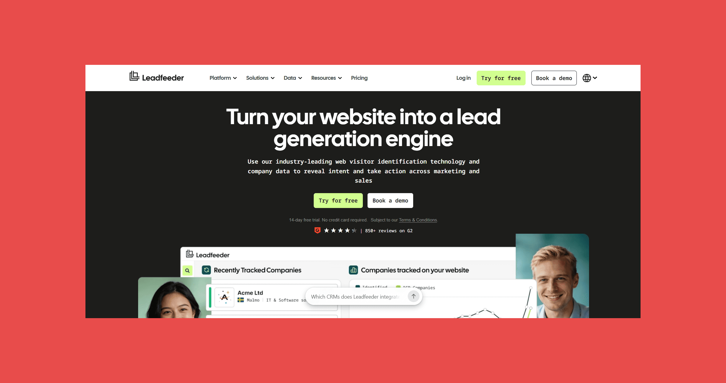 Leadfeeder — Best for Website and Company Signals