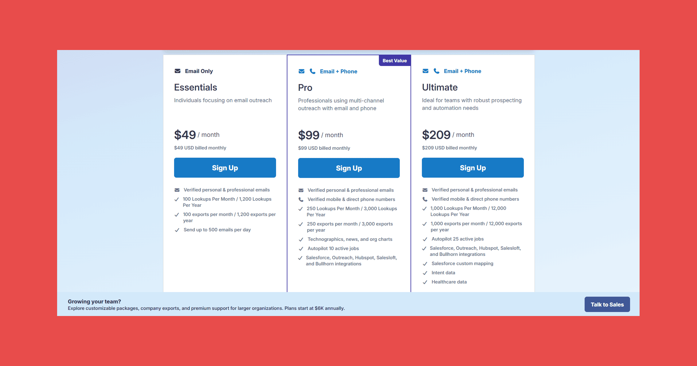 RocketReach Pricing